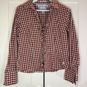 Tommy Hilfiger Ruffle Tie Front Top